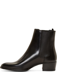 Bottines chelsea en cuir noires Saint Laurent