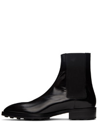 Bottines chelsea en cuir noires Jil Sander