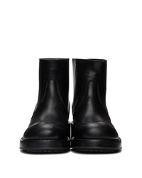 Bottines chelsea en cuir noires Raf Simons