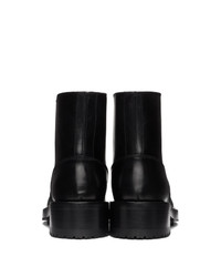 Bottines chelsea en cuir noires Raf Simons