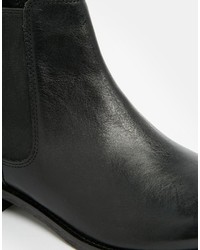 Bottines chelsea en cuir noires Asos