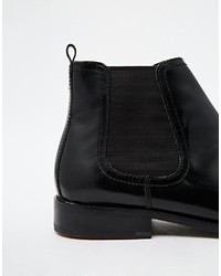 Bottines chelsea en cuir noires Asos