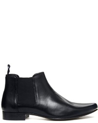 Bottines chelsea en cuir noires Asos