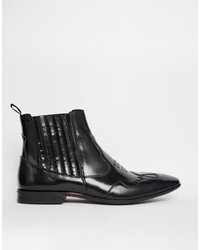 Bottines chelsea en cuir noires Asos