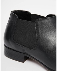 Bottines chelsea en cuir noires Asos