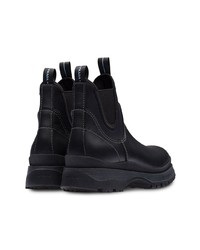 Bottines chelsea en cuir noires Prada