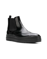 Bottines chelsea en cuir noires Prada