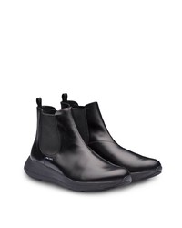 Bottines chelsea en cuir noires Prada