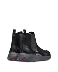 Bottines chelsea en cuir noires Prada