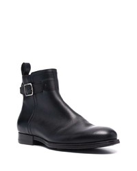 Bottines chelsea en cuir noires Santoni