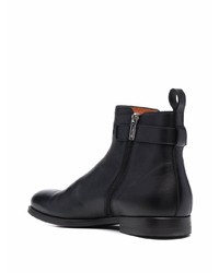 Bottines chelsea en cuir noires Santoni