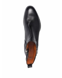 Bottines chelsea en cuir noires Santoni