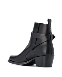 Bottines chelsea en cuir noires Versace