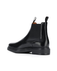 Bottines chelsea en cuir noires Santoni