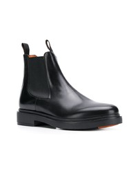 Bottines chelsea en cuir noires Santoni