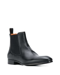 Bottines chelsea en cuir noires Santoni