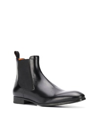 Bottines chelsea en cuir noires Santoni