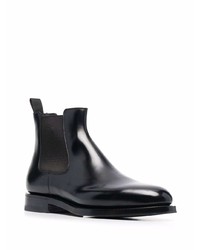 Bottines chelsea en cuir noires Santoni