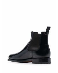 Bottines chelsea en cuir noires Santoni