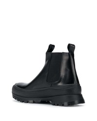 Bottines chelsea en cuir noires Jil Sander