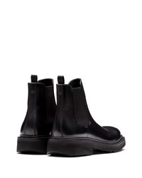 Bottines chelsea en cuir noires Prada