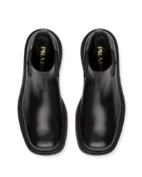 Bottines chelsea en cuir noires Prada