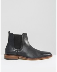 Bottines chelsea en cuir noires Dune