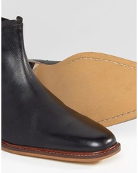 Bottines chelsea en cuir noires Dune