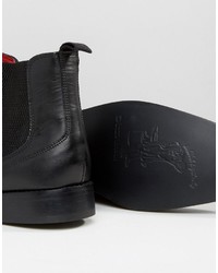 Bottines chelsea en cuir noires Base London