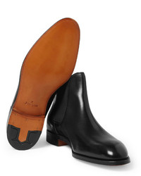 Bottines chelsea en cuir noires John Lobb