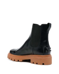 Bottines chelsea en cuir noires Tod's