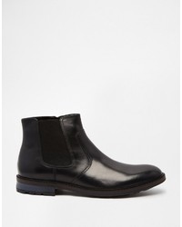 Bottines chelsea en cuir noires Dune