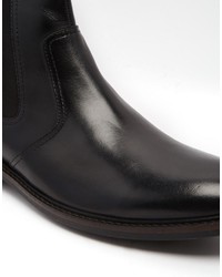 Bottines chelsea en cuir noires Dune