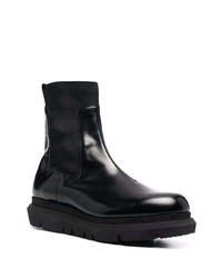 Bottines chelsea en cuir noires Sacai