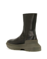 Bottines chelsea en cuir noires Undercover