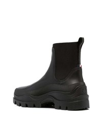 Bottines chelsea en cuir noires Moncler