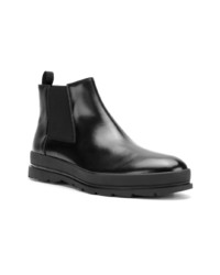 Bottines chelsea en cuir noires Prada