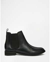 Bottines chelsea en cuir noires Asos