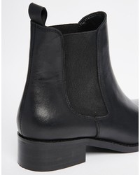 Bottines chelsea en cuir noires Asos