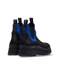 Bottines chelsea en cuir noires Prada