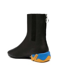 Bottines chelsea en cuir noires Raf Simons