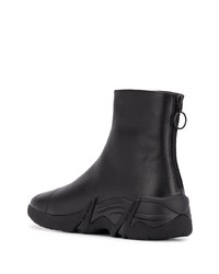 Bottines chelsea en cuir noires Raf Simons