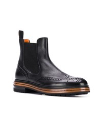 Bottines chelsea en cuir noires Santoni