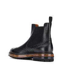 Bottines chelsea en cuir noires Santoni