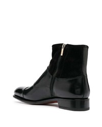 Bottines chelsea en cuir noires Santoni