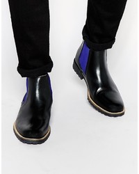 Bottines chelsea en cuir noires Dune