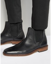 Bottines chelsea en cuir noires Dune