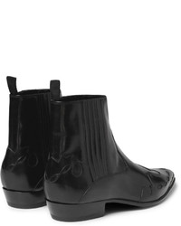 Bottines chelsea en cuir noires Saint Laurent