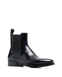 Bottines chelsea en cuir noires Santoni