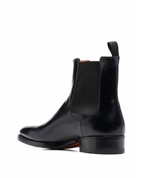 Bottines chelsea en cuir noires Santoni